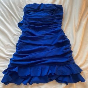Blue formal mini dress